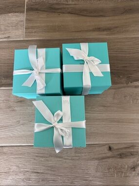 Lot of 3 Tiffany & Co boxes with ribbons